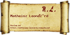 Matheisz Leonárd névjegykártya