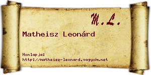 Matheisz Leonárd névjegykártya