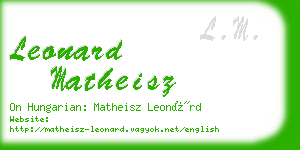 leonard matheisz business card